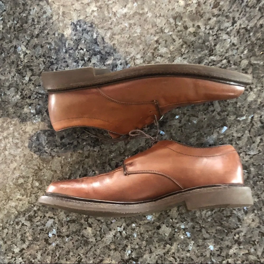 Men’s ALLEN EDMOND “Warren”Dark Tan Leather Derby Shoes - Picture 8 of 13